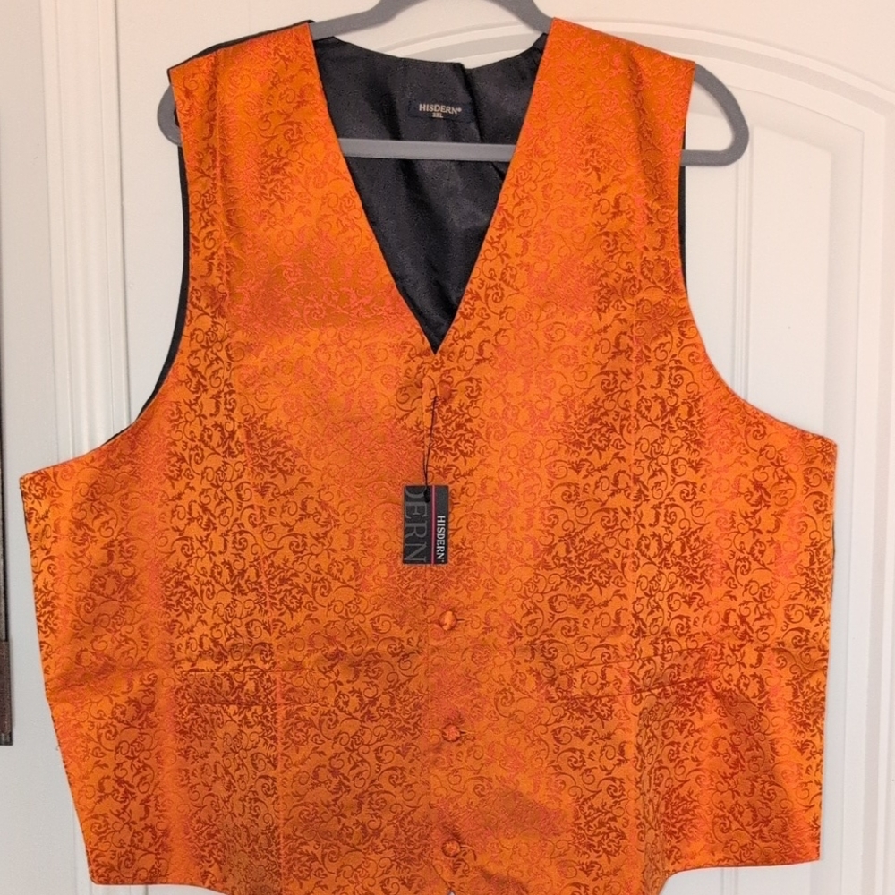HISDERN Men's Orange Vest